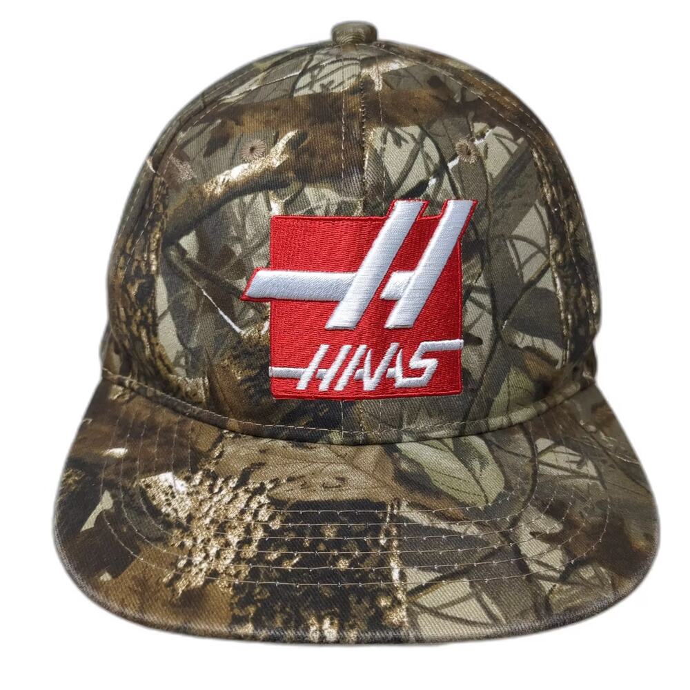 HAAS Machine Tool Brown Green Camo Embroidered Logo Baseball Cap Hat OSFM